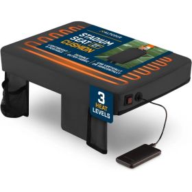 Alpcour Portable Heated Extra Thick Stadium Seat Cushion - 21x 15 Inch Bleacher Cushion With Side Pocket