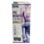 EDX 2 Pack Weighted Wrist Bangles 1 LB Each in Grey