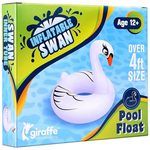 Giant 4 Foot Inflatable White Swan Pool Float