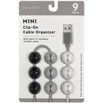 MVMT 9 pack Mini Clip-On Cable Organizer in Black/Grey Color Scheme