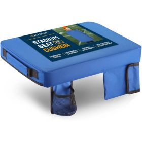 Alpcour Portable Extra Thick Stadium Seat Cushion - 21x 15 Inch Bleacher Cushion With Side Pocket (Option: Black-21Wide)