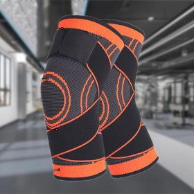 Unisex Knee Support Wrap For Meniscus Protection-Compression Straps, Adjustable Athletic Knee Brace For Cycling, Workout & Sports Riders (Option: Orange-L)