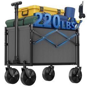 Foldable trolley, equipped with wheels, with a load capacity of 220 pounds, a sturdy and durable mini foldable portable van with adjustable handl (Color: grey)